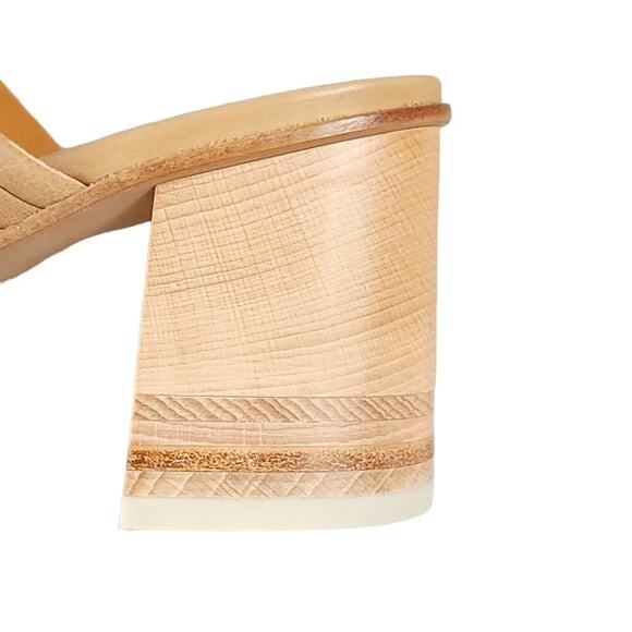 COCLICO Bergen Sandals Wood Block Heel Leather Sandal Natur Camel - Picture 11 of 13